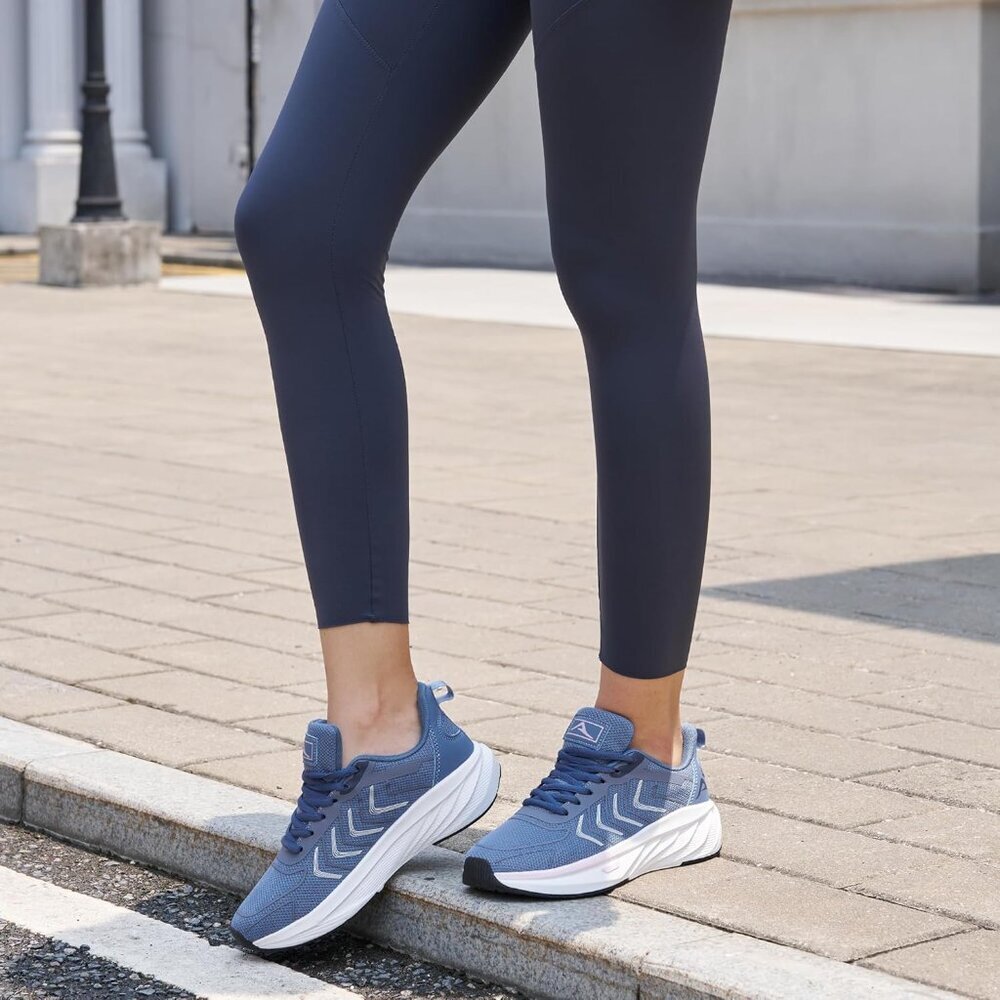 Women's Blue Breathable Tennis Shoes Non-Slip Sneakers for Walking & Workout - Picture 6 of 7